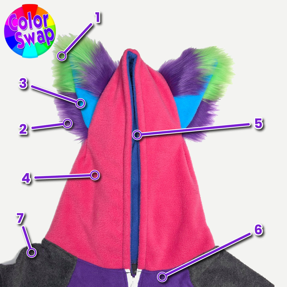 ☆ Color-Swap Fox Yip Hoodie