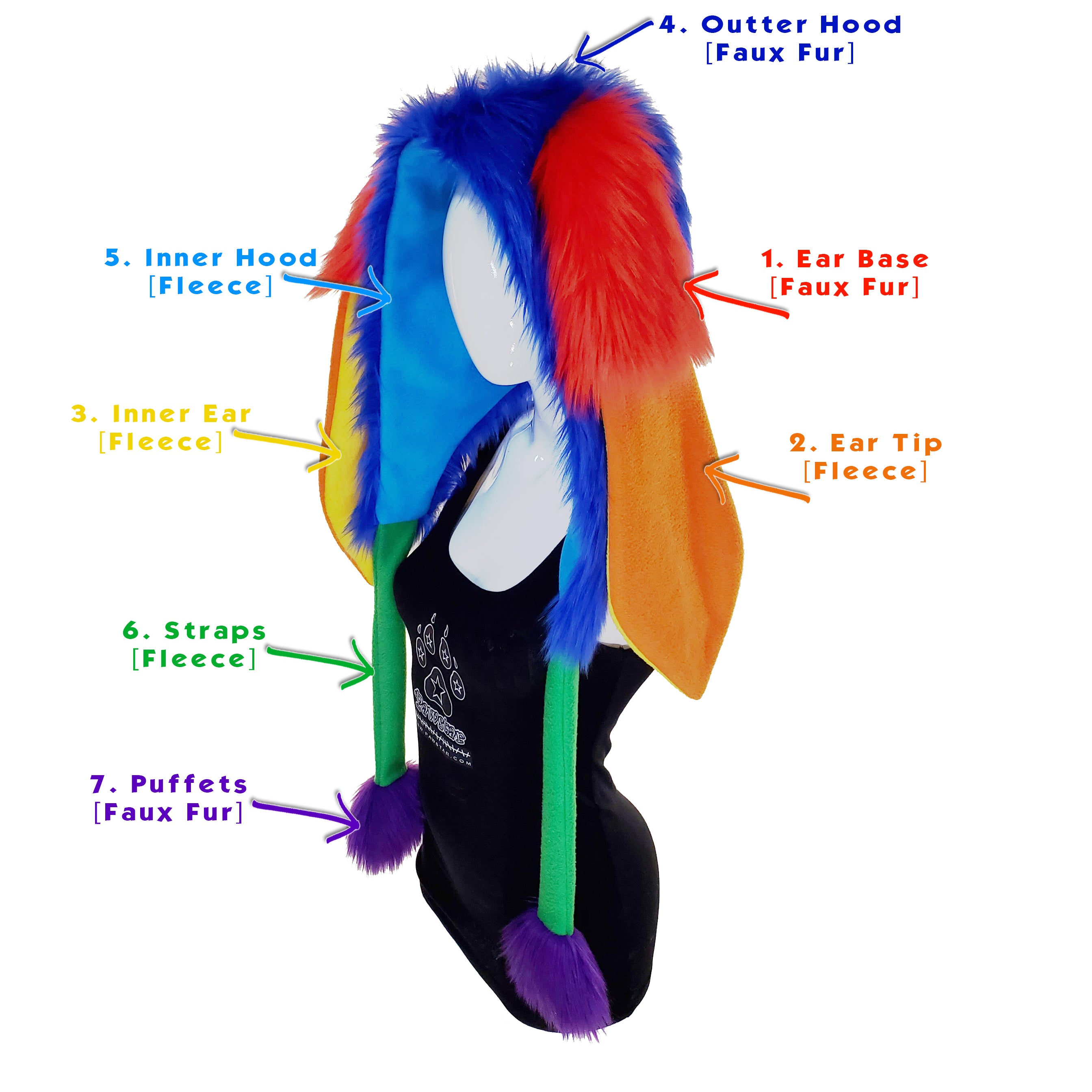 ★ CUSTOM Bunny Nybble Puffet Hood - Pawstar Pawstar Hoods bunny, cosplay, costume, custom, furry, hat
