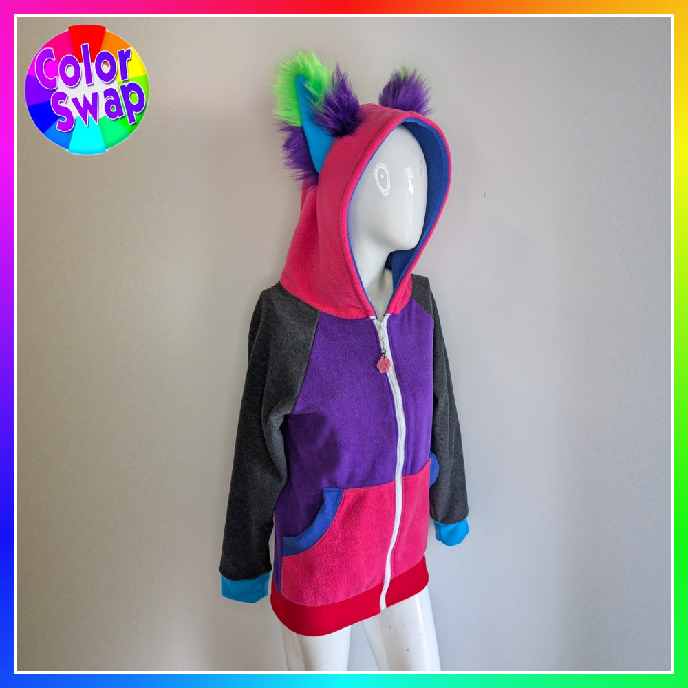 ☆ Color-Swap Fox Yip Hoodie
