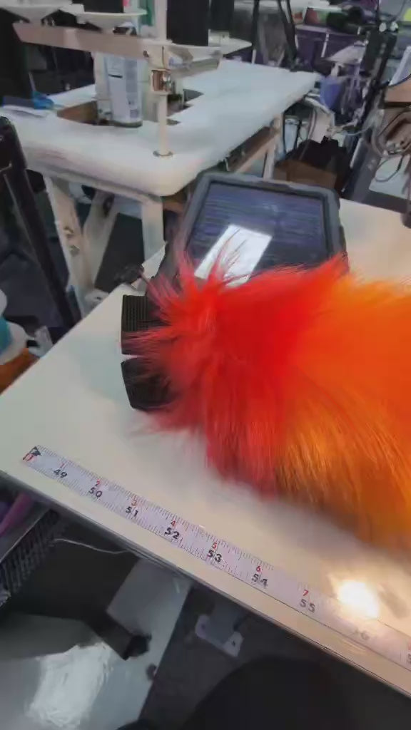Mini Rainbow Stripe Fox Tail