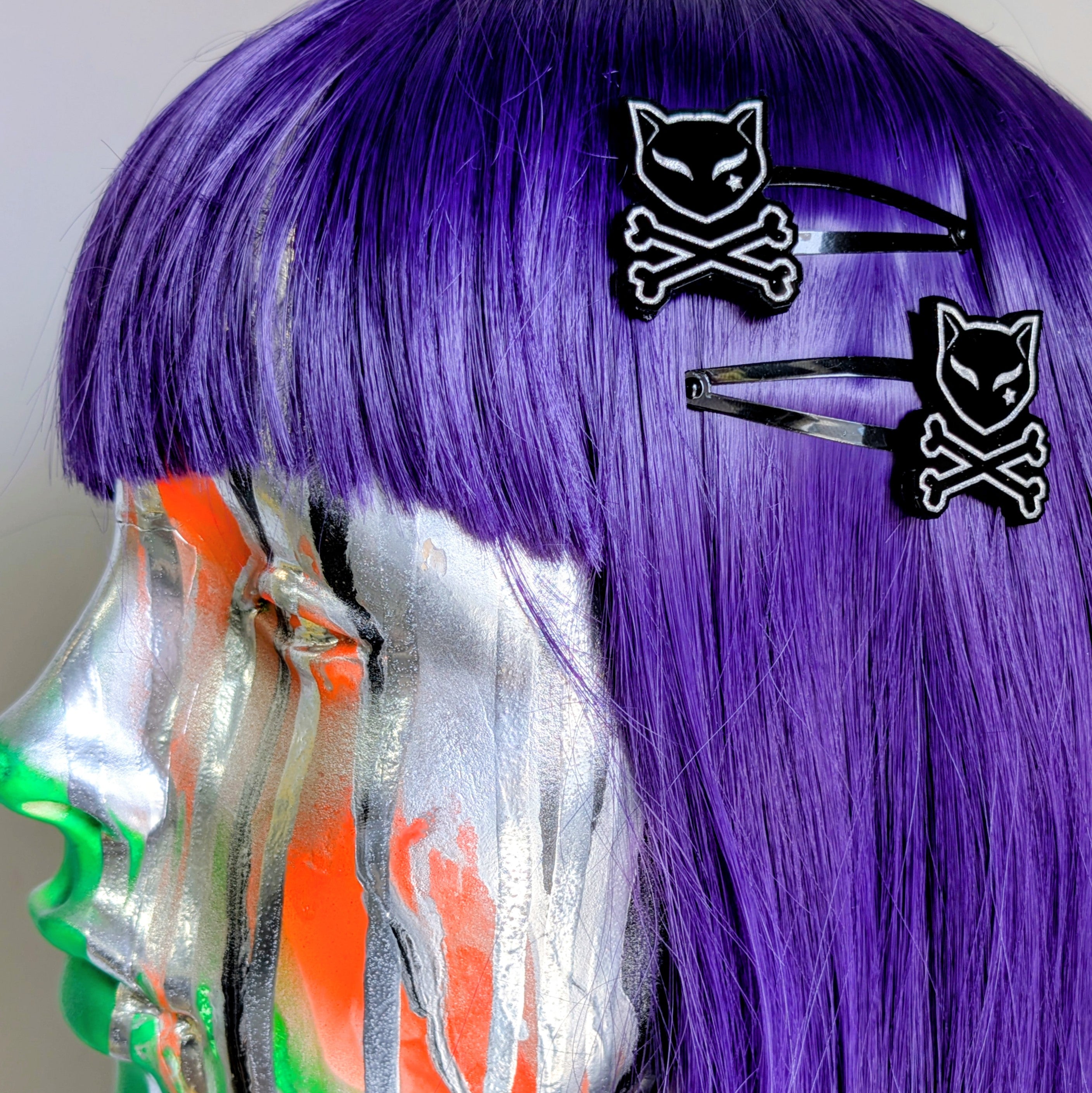 Mini Bad Kitty Hair Clip Set