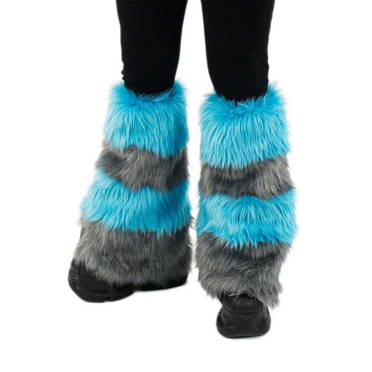 Cheshire cat fluffy leg warmers. Great for halloween costume and furry cosplay.