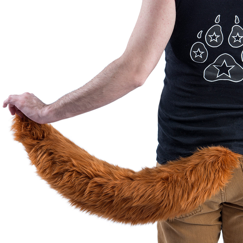 rust brown Pawstar Full Wolf Tail furry partial fursuit halloween costume cosplay accessory