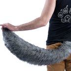 gray grey Pawstar Full Wolf Tail furry partial fursuit halloween costume cosplay accessory