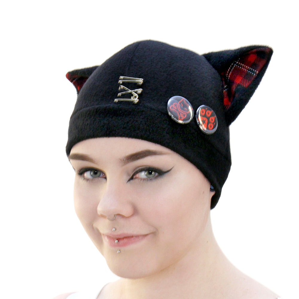 Pin Punx Kitty Hat - Pawstar Pawstar Fleece Hats cat, cosplay, costume, Feline, furry, hat, ship-15, ship-15day