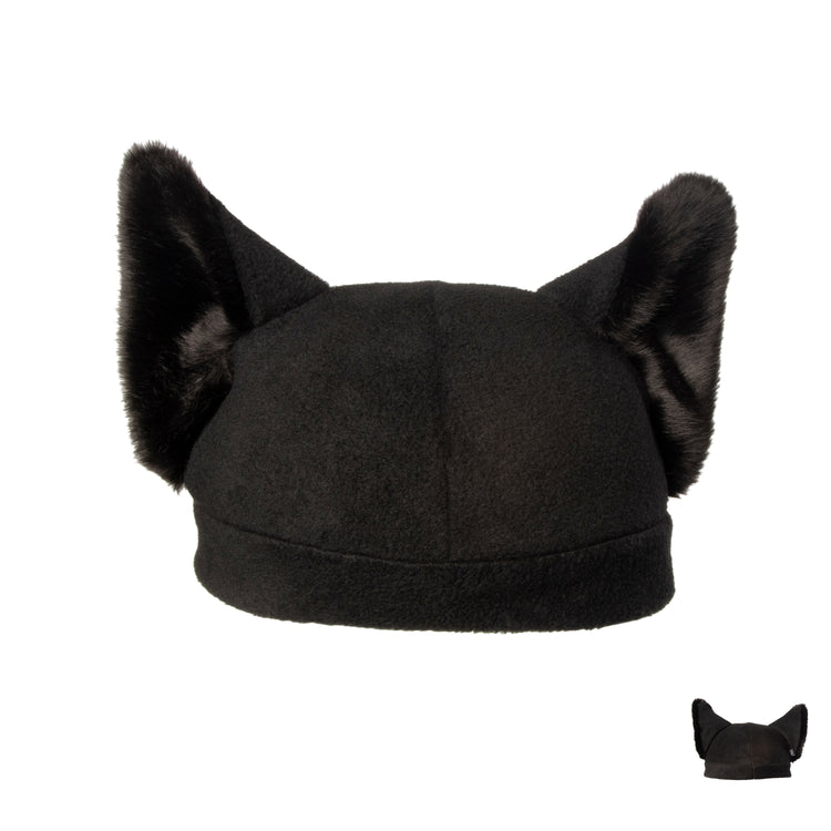 black Pawstar wolf cute wolf hat with ears. Great for halloween costume and furry cosplay.