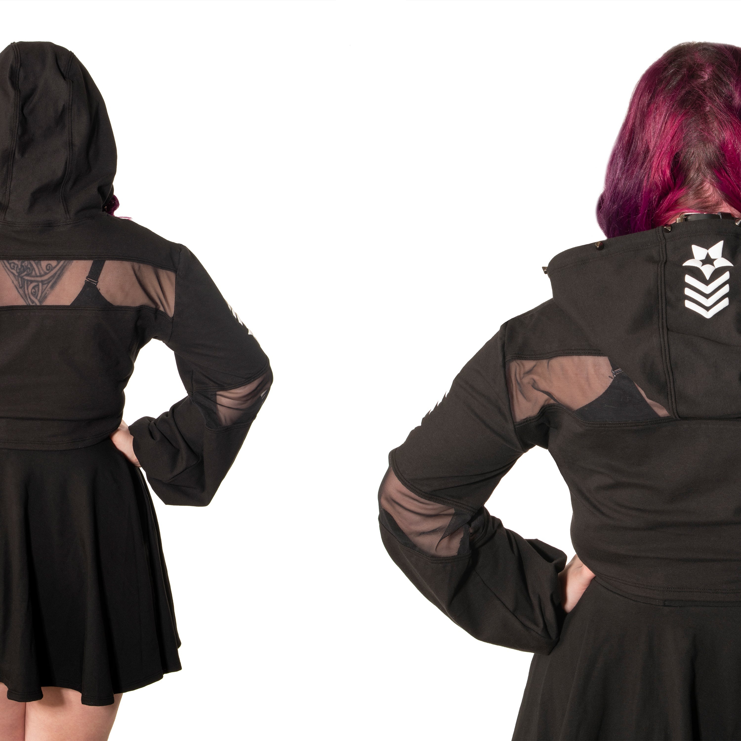 S.I. Spiked Crop Hoodie - Pawstar dsfusion Shrug goth, outerwear, sale, ship-15, ship-30day, tops