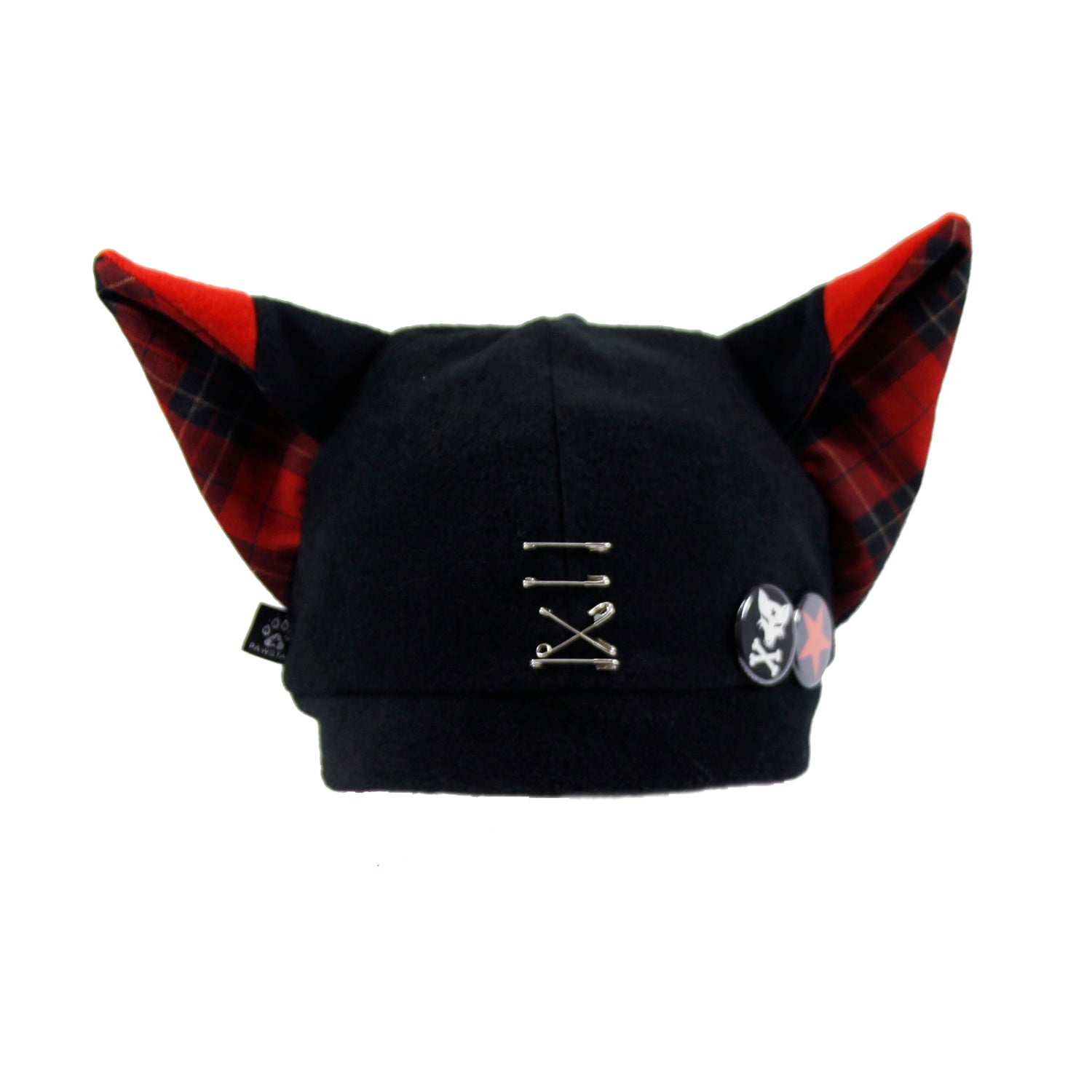 Pin Punx Fox Hat Pin Punx by Pawstar embodies the gothic lolita, punk, emo, and harajuku vibes. The vibrant plaid is the perfect contrast to the various safety pins, ear piercings, and custom Pawstar buttons. 
Pawstar has been making all of our products in the USA since 2003. 