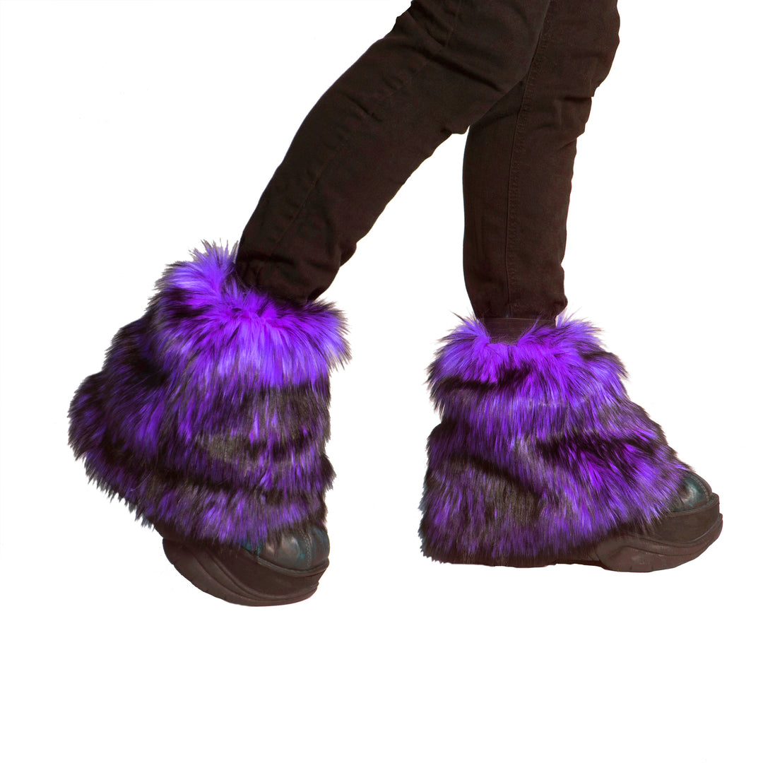 purple Pawstar pony puff leg warmer fluffy fluffies. Great for halloween costume and furry cosplay.