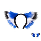 Pawstar Blue fox ears headband for costumes, cosplay, fursuit, fashion, therian. Made in the USA since 2003.