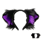Purple Pawstar Kitty Ear+ Headband -  cat ear headband for costumes, cosplay, fursuit, fashion, therian