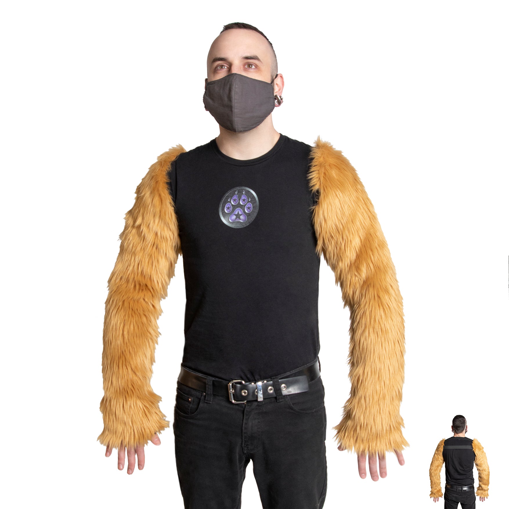 Monster Fur Arm Sleeves partial fursuit hand paw head furry cosplay halloween costume