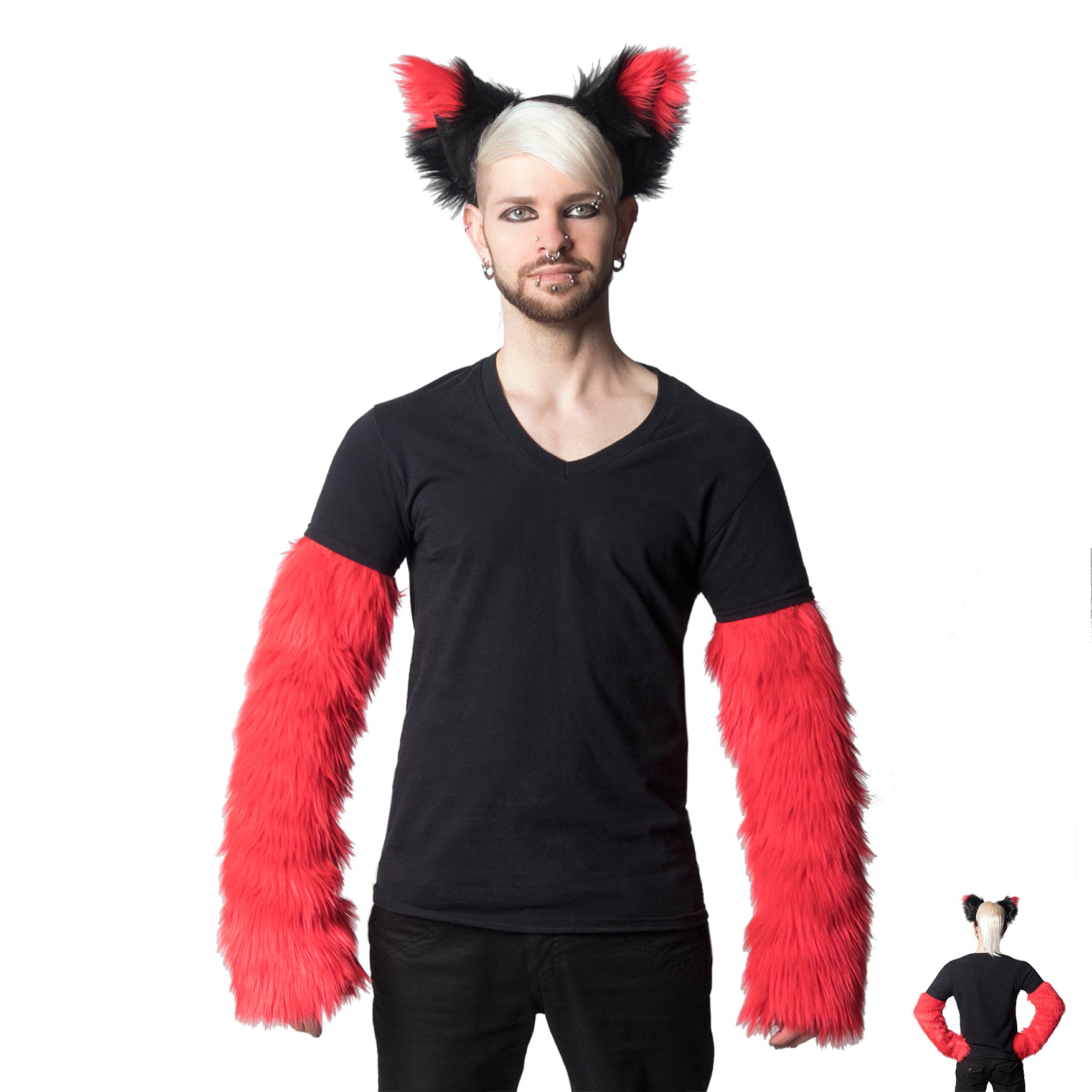 Monster Fur Arm Sleeves partial fursuit hand paw head furry cosplay halloween costume