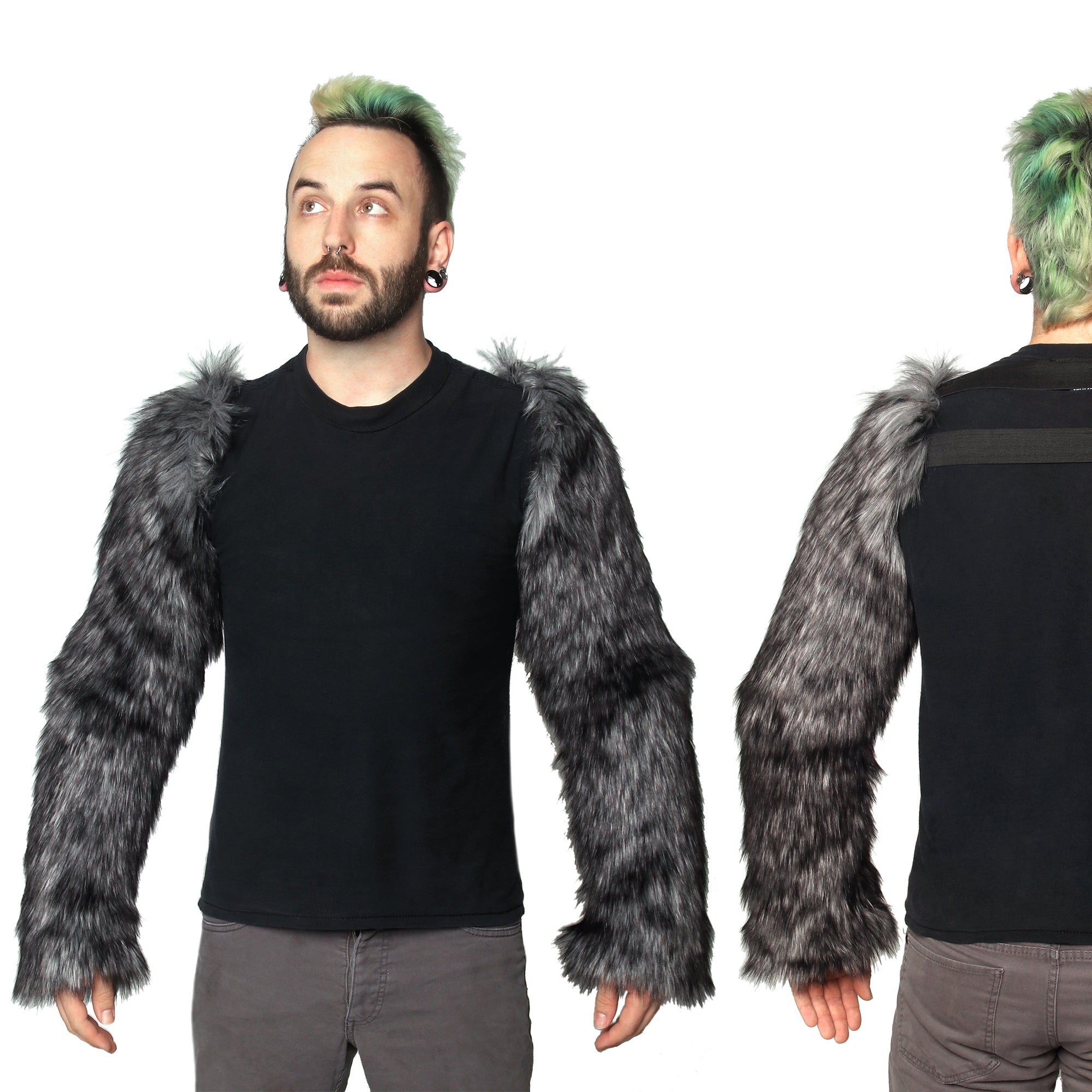 Wild Wolf Fur Arm Sleeves - Pawstar Pawstar Arm Sleeves Arm Sleeves, clothing, cosplay, costume, furry, fursuit, ship-15, ship-30day