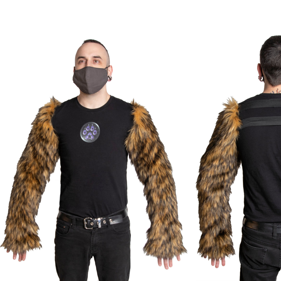Wild Wolf Fur Arm Sleeves - Pawstar Pawstar Arm Sleeves Arm Sleeves, clothing, cosplay, costume, furry, fursuit, ship-15, ship-30day