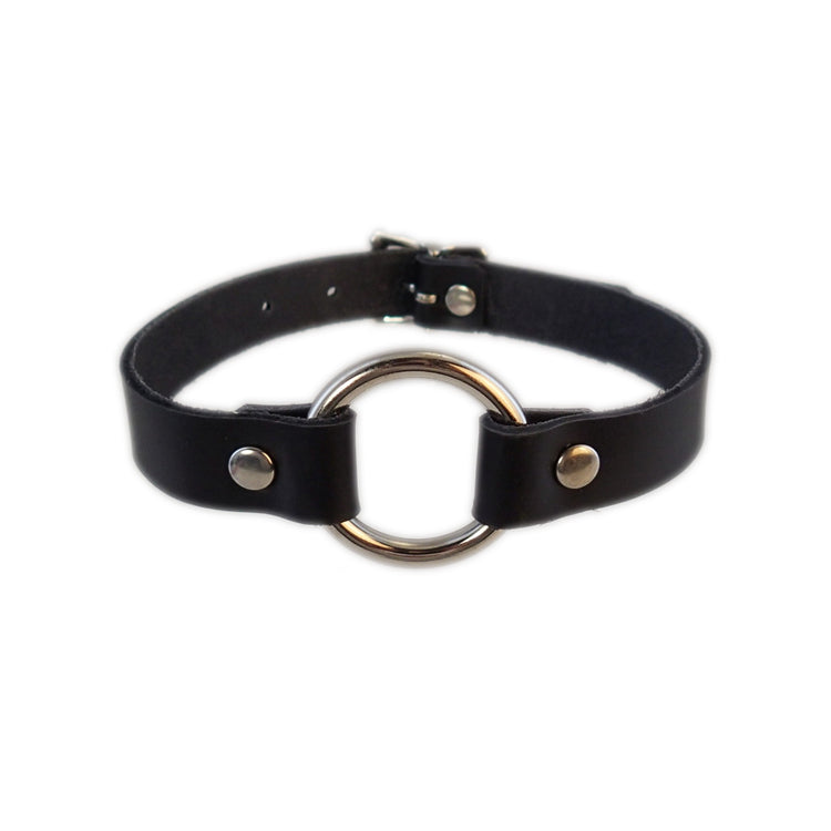black captive ring collar .Pawstar leather choker for furry conventions, halloween, cosplay and alt fashion. Made in America since 2003.