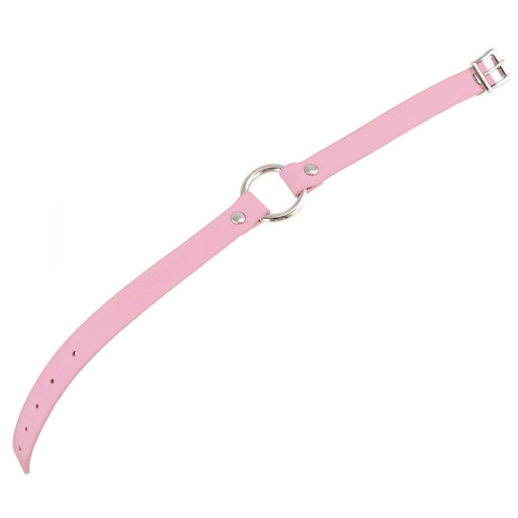 pastel kawaii light pink basic dreamy collar. Pawstar leather choker for furry conventions, halloween, cosplay and alt fashion. Made in America since 2003.