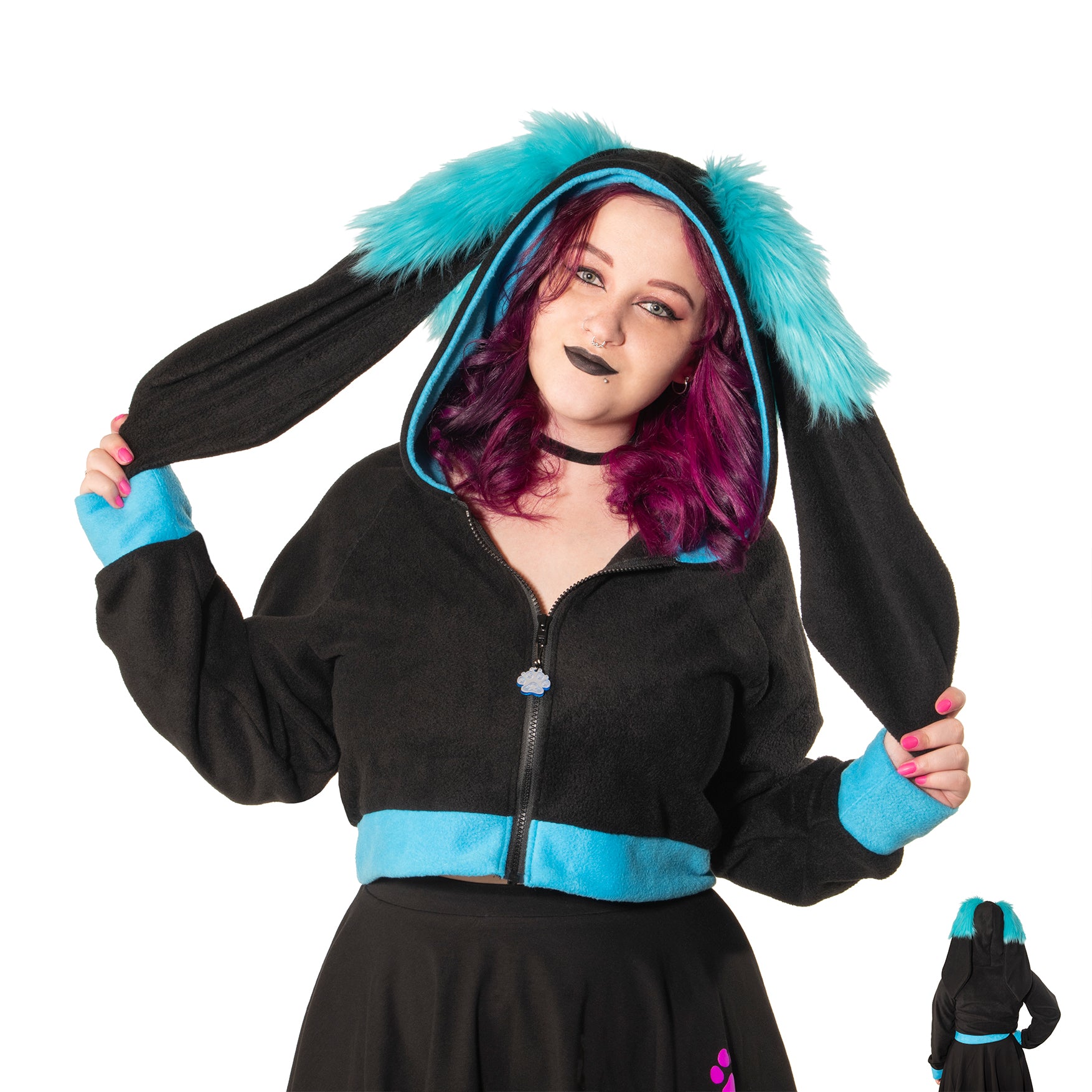 Bunny Nybble Crop Hoodie - Pawstar Pawstar Crop Hoodie bunny, clothing, cosplay, costume, furry, hoodie, ship-15, ship-30day