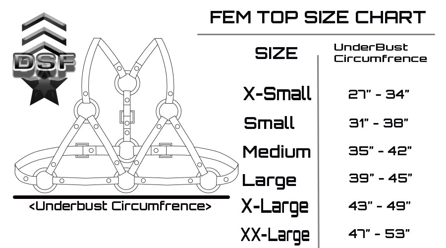 Basic Fem Torso Harness - Pawstar dsfusion Harness Harness, leather, ship-15, ship-30day
