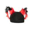 Pawstar Fox Yip Hat fleece and faux fur fox canine wold cap for furries partial fursuit halloween costume and cosplay red
