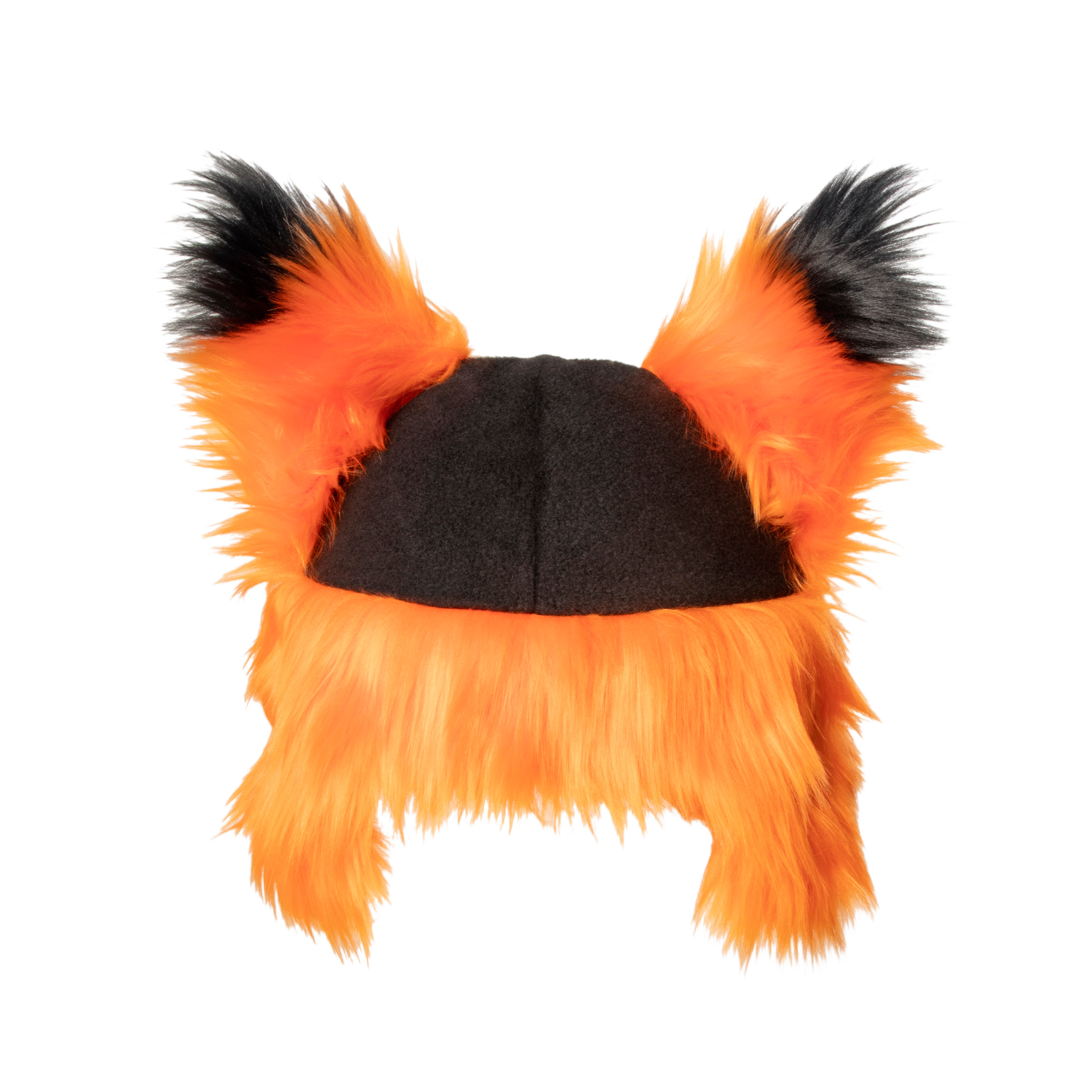 orange Pawstar faux fur fox yip hat. Great for halloween costume and furry cosplay.