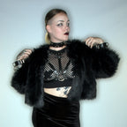 DSFusion Dark Star Fusion Pawstar goth pastel kawaii lolita harajuku fashion cybergoth punk cyberpunk rave raver festival dog fashion for furry furries Pure Fluff Crop Jacket