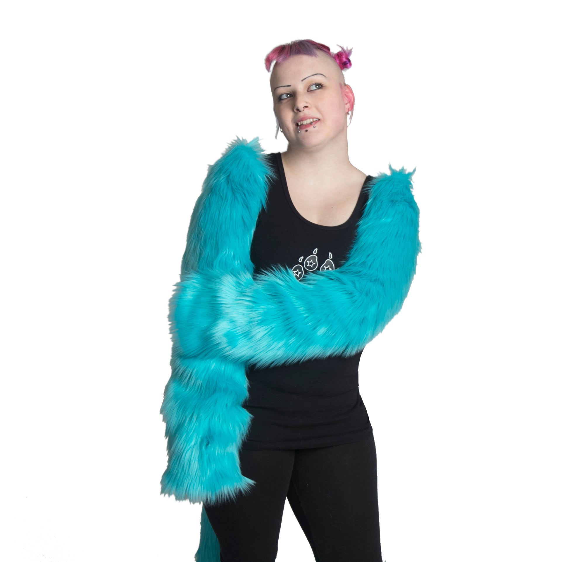 Monster Fur Arm Sleeves partial fursuit hand paw head furry cosplay halloween costume