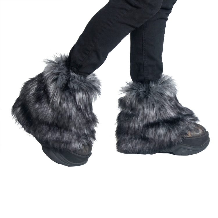 gray Pawstar pony puff leg warmer fluffy fluffies. Great for halloween costume and furry cosplay.