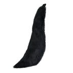black Full size fox tail by pawstar. These faux fur tails are perfect for cosplay, halloween costumes, partial fursuit and more. Made in the USA since 2003.