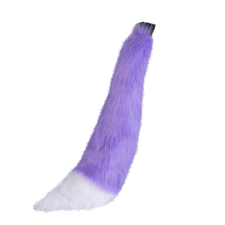pastel lavender Pawstar furry fox tail made from vegan friendly faux fur. Great for halloween, cosplay and partial fursuits.