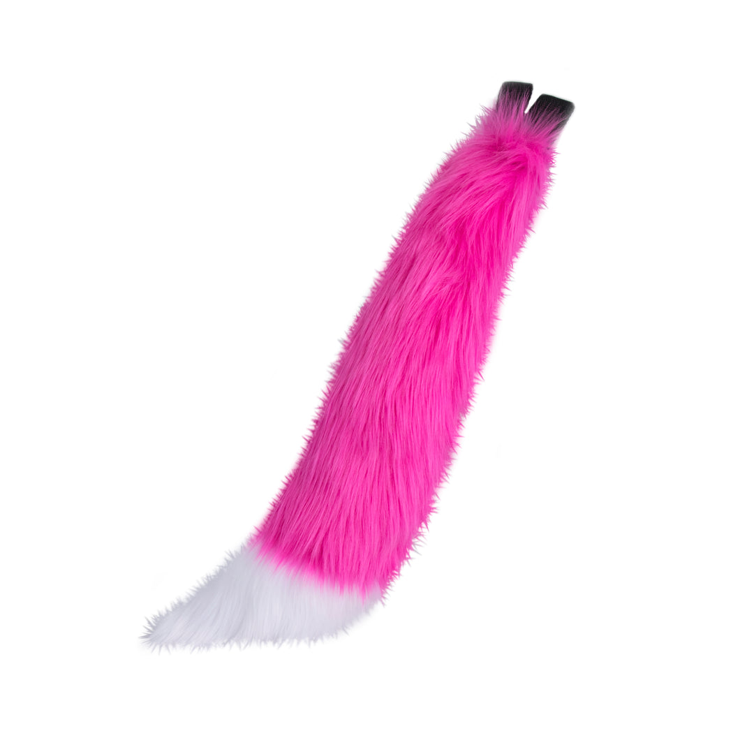 hot pink Pawstar fluffy furry costume mini fox tail. Great for Halloween, Parties, and more.