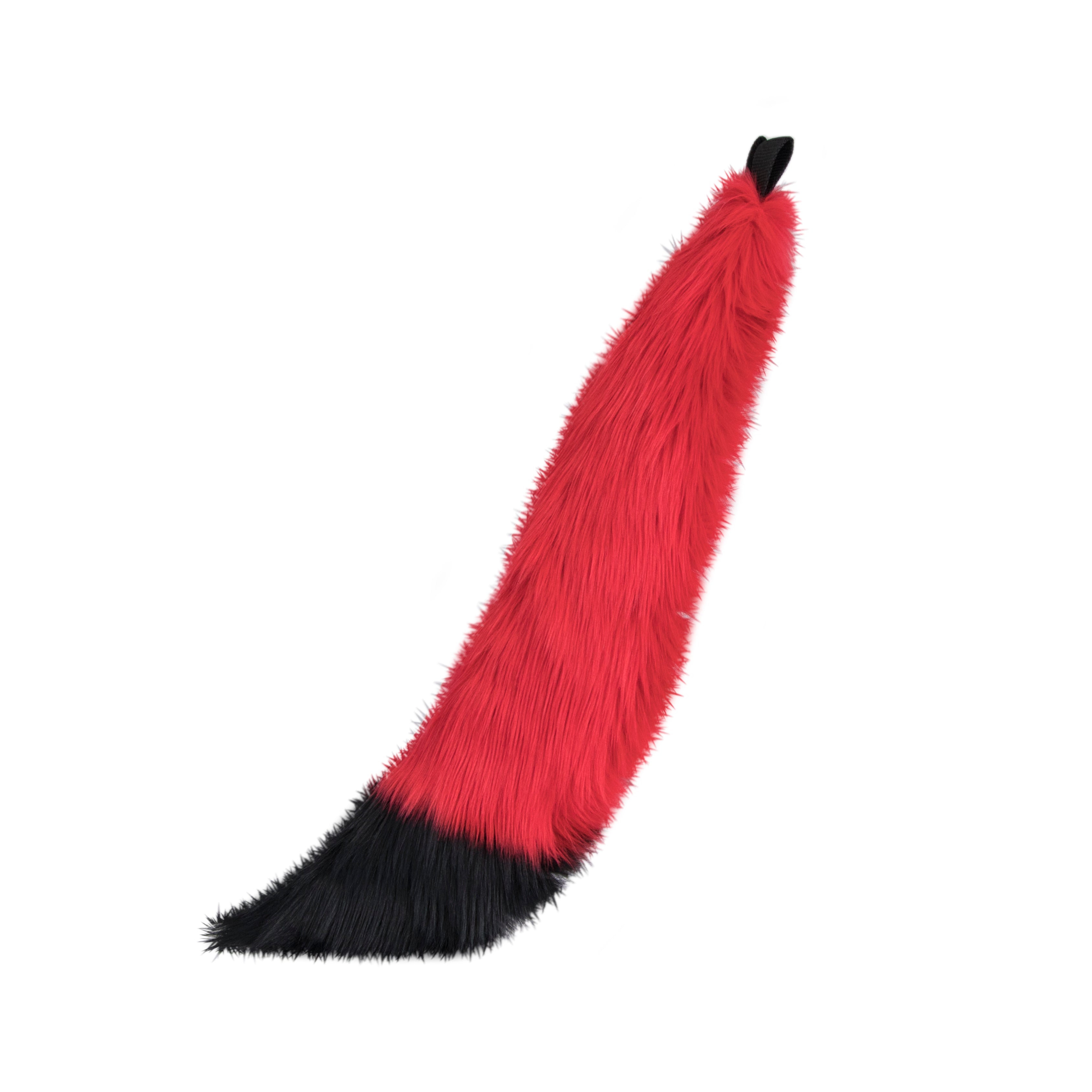 red Pawstar fluffy furry costume mini fox tail. Great for Halloween, Parties, and more.