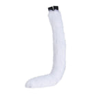 white Pawstar classic original faux fur kitty cat costume tail for cosplay and partial furry fursuits. Unisex adult halloween costume.