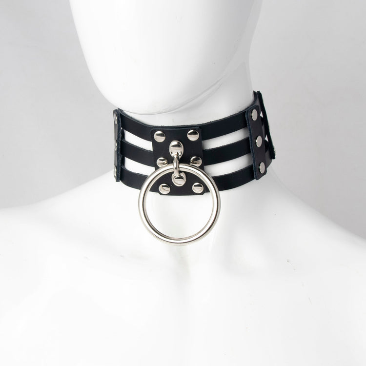 Ring Cage Collar - Pawstar dsfusion Collar leather, ship-15, ship-15day
