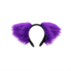 Purple Cat Ears, Fluffy Mew Ear Headband - Pawstar cat ear headband for costumes, cosplay, fursuit, fashion, therian