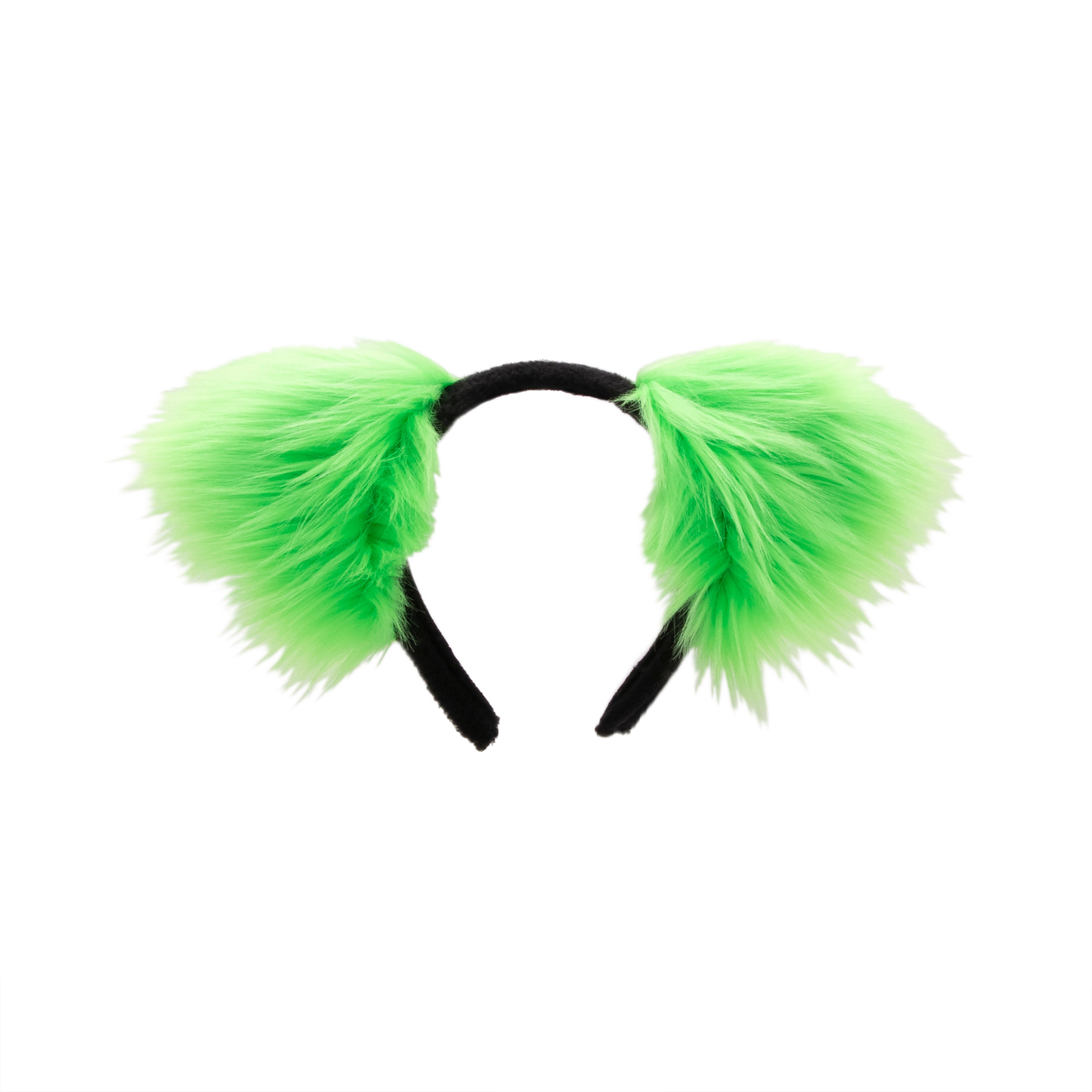 Lime Cat Ears, Fluffy Mew Ear Headband - Pawstar cat ear headband for costumes, cosplay, fursuit, fashion, therian