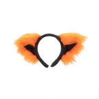 orange  Cat Ears, Fluffy Mew Ear Headband - Pawstar cat ear headband for costumes, cosplay, fursuit, fashion, therian