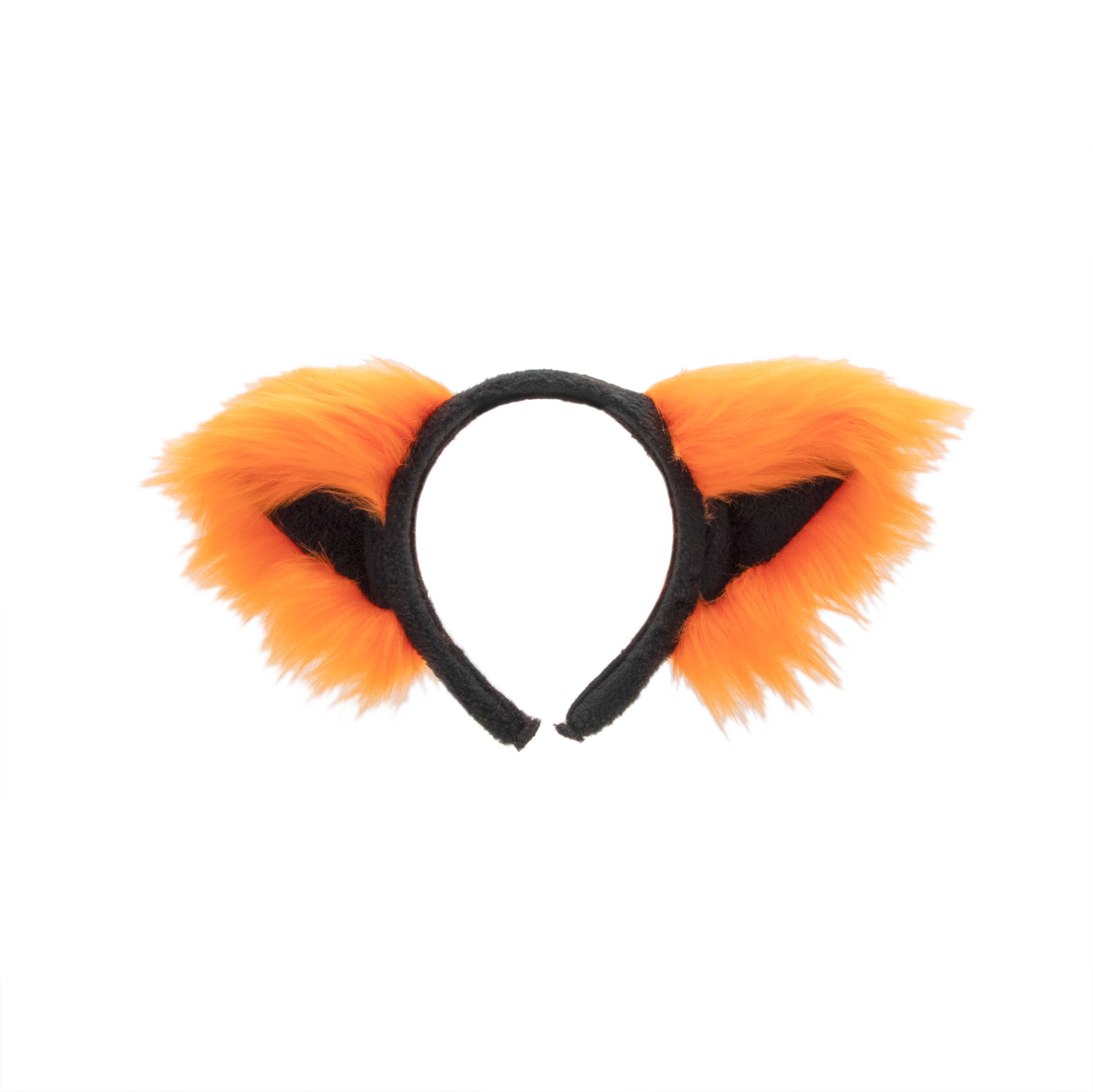 orange  Cat Ears, Fluffy Mew Ear Headband - Pawstar cat ear headband for costumes, cosplay, fursuit, fashion, therian
