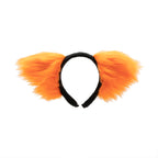 orange Cat Ears, Fluffy Mew Ear Headband - Pawstar cat ear headband for costumes, cosplay, fursuit, fashion, therian