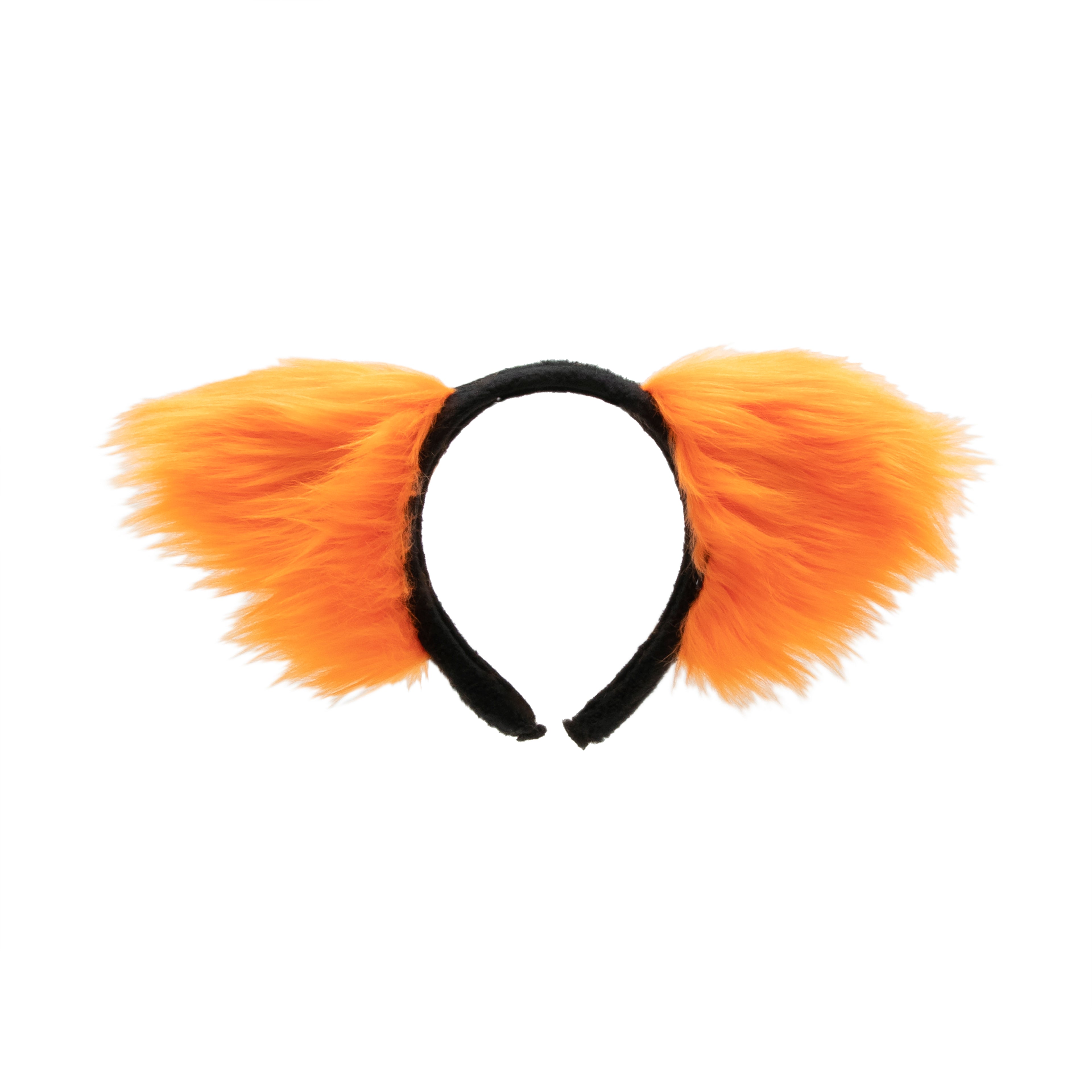 orange Cat Ears, Fluffy Mew Ear Headband - Pawstar cat ear headband for costumes, cosplay, fursuit, fashion, therian
