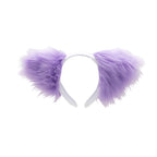 Lavender Cat Ears, Fluffy Mew Ear Headband - Pawstar cat ear headband for costumes, cosplay, fursuit, fashion, therian
