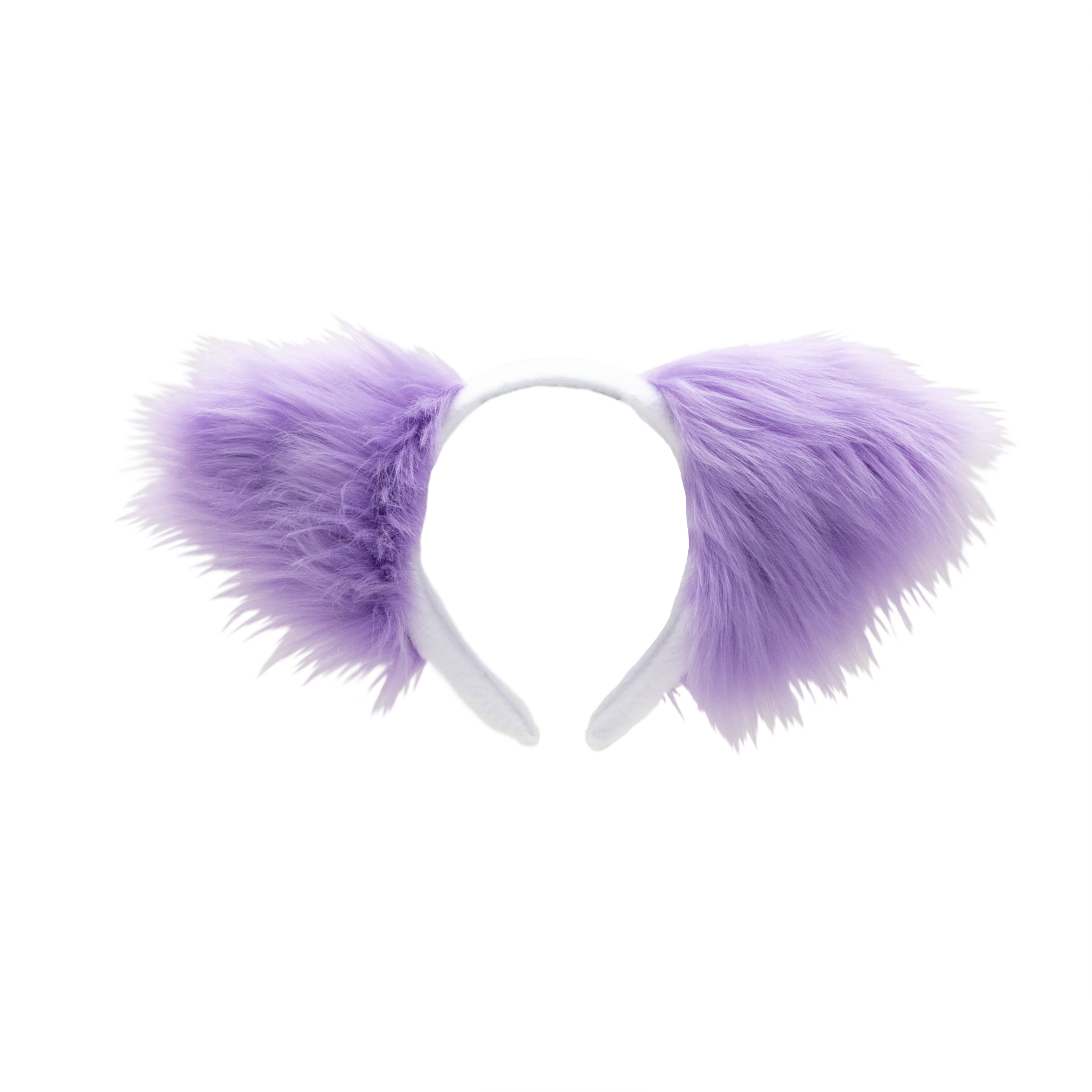 Lavender Cat Ears, Fluffy Mew Ear Headband - Pawstar cat ear headband for costumes, cosplay, fursuit, fashion, therian
