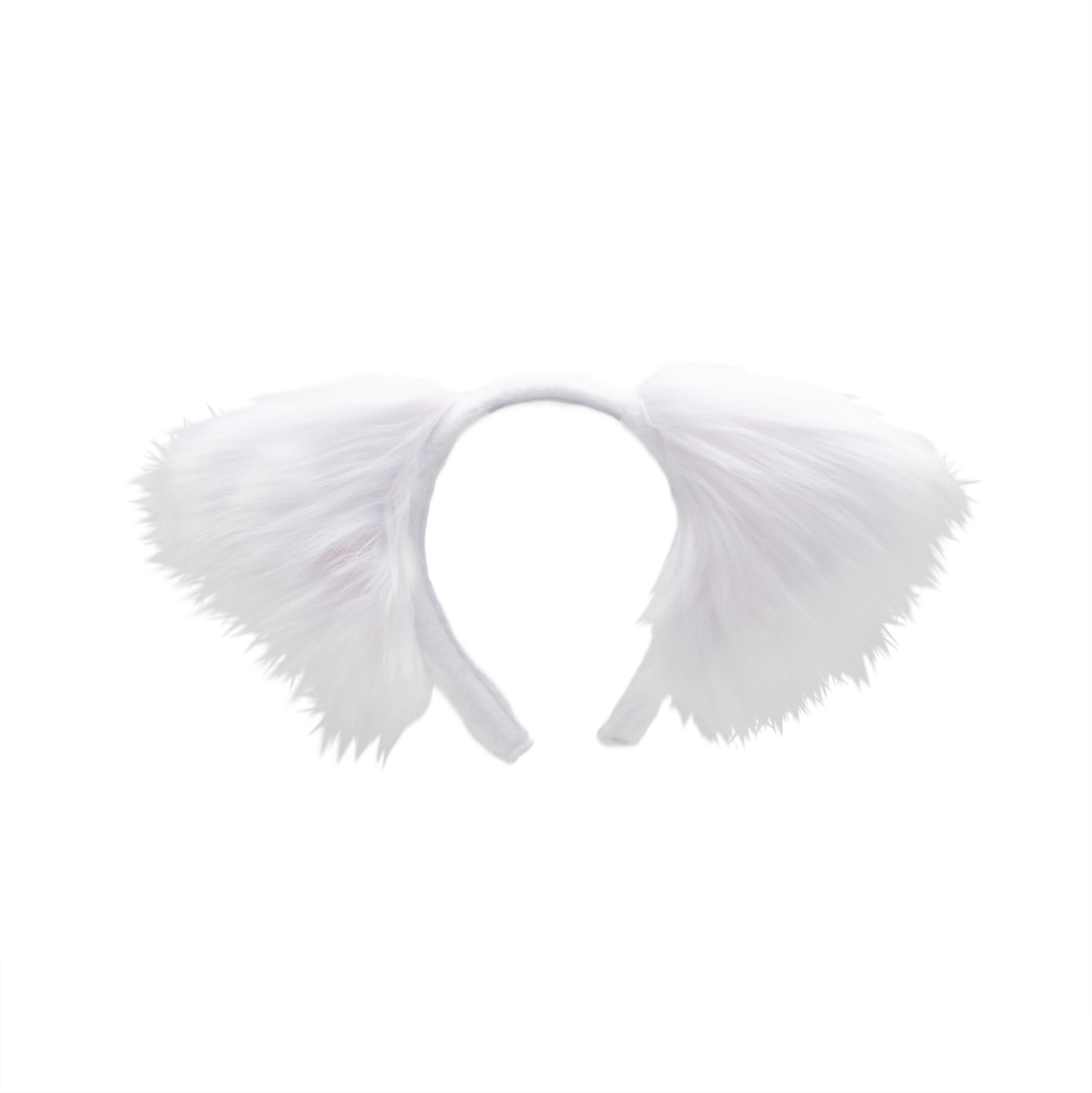 White Cat Ears, Fluffy Mew Ear Headband - Pawstar cat ear headband for costumes, cosplay, fursuit, fashion, therian