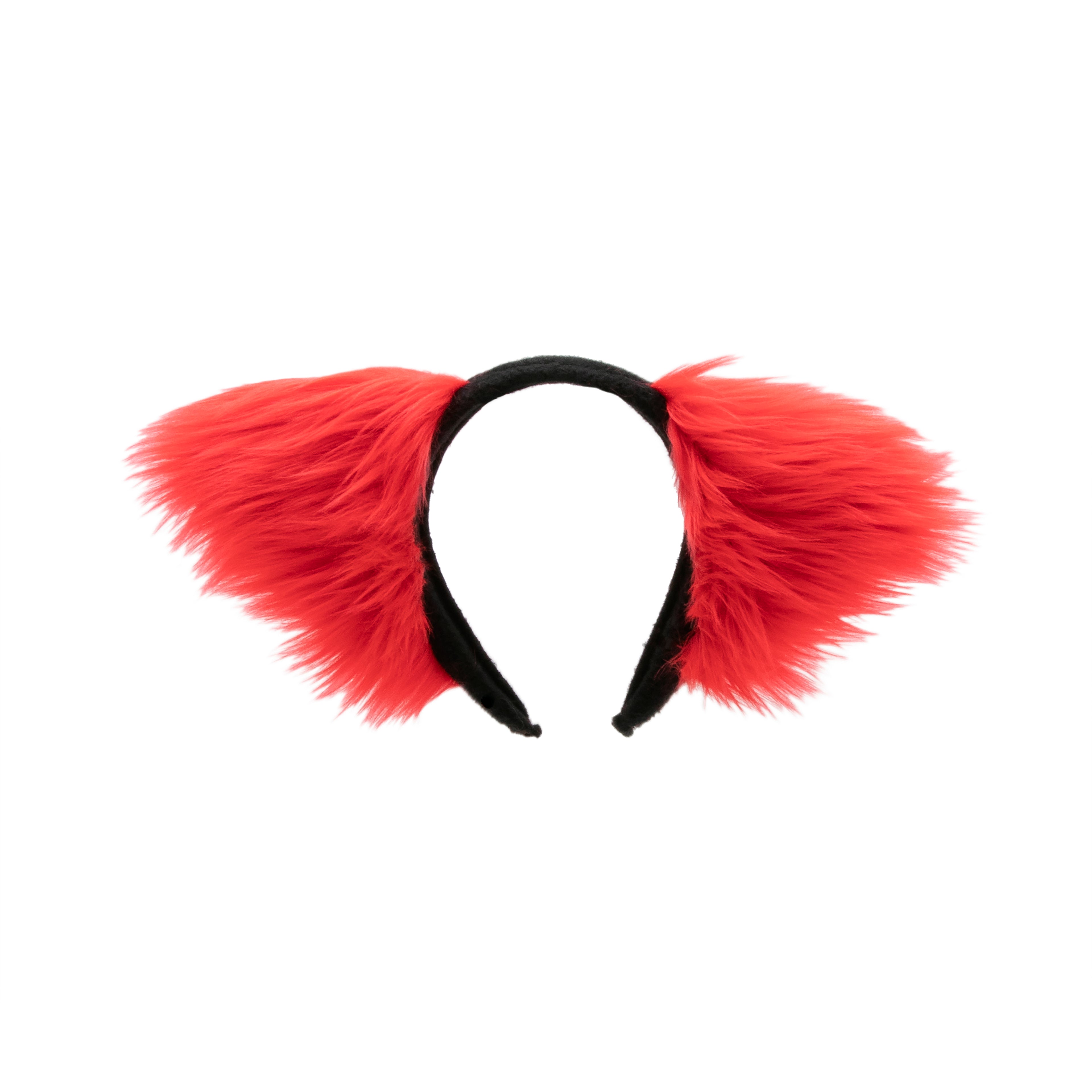 Red Cat Ears, Fluffy Mew Ear Headband - Pawstar cat ear headband for costumes, cosplay, fursuit, fashion, therian