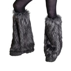 grey gray Wild Wolf Fur Leg Warmers - Pawstar Pawstar Leg Warmers cosplay, costume, furry, Legs, wolf