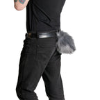 Bunny Tail faux fur rabbit furry fluffy partial fursuit halloween costume or hopps zootopia beastars cosplay accessory in grey gray