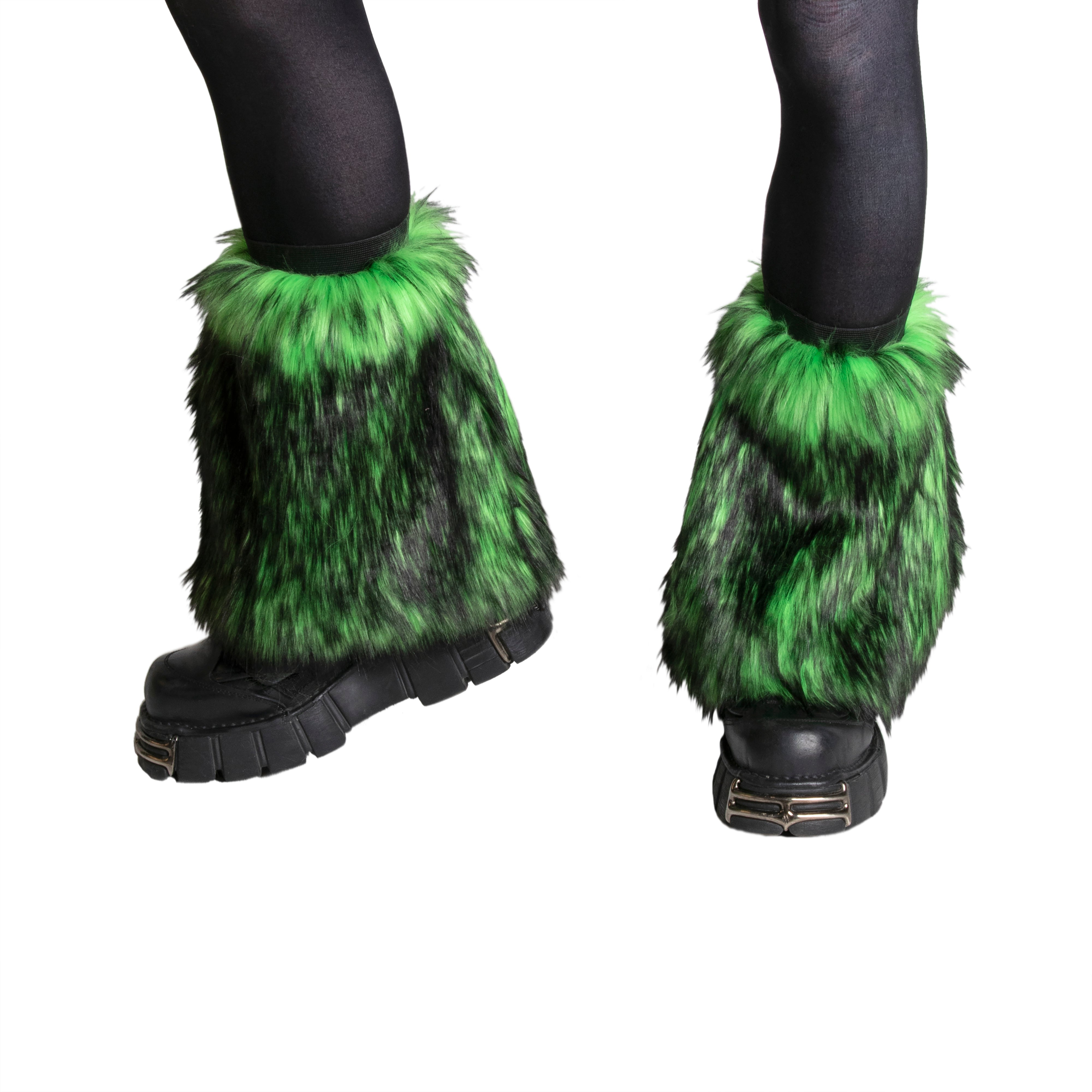 lime green Pawstar pony puff leg warmer fluffy fluffies. Great for halloween costume and furry cosplay.