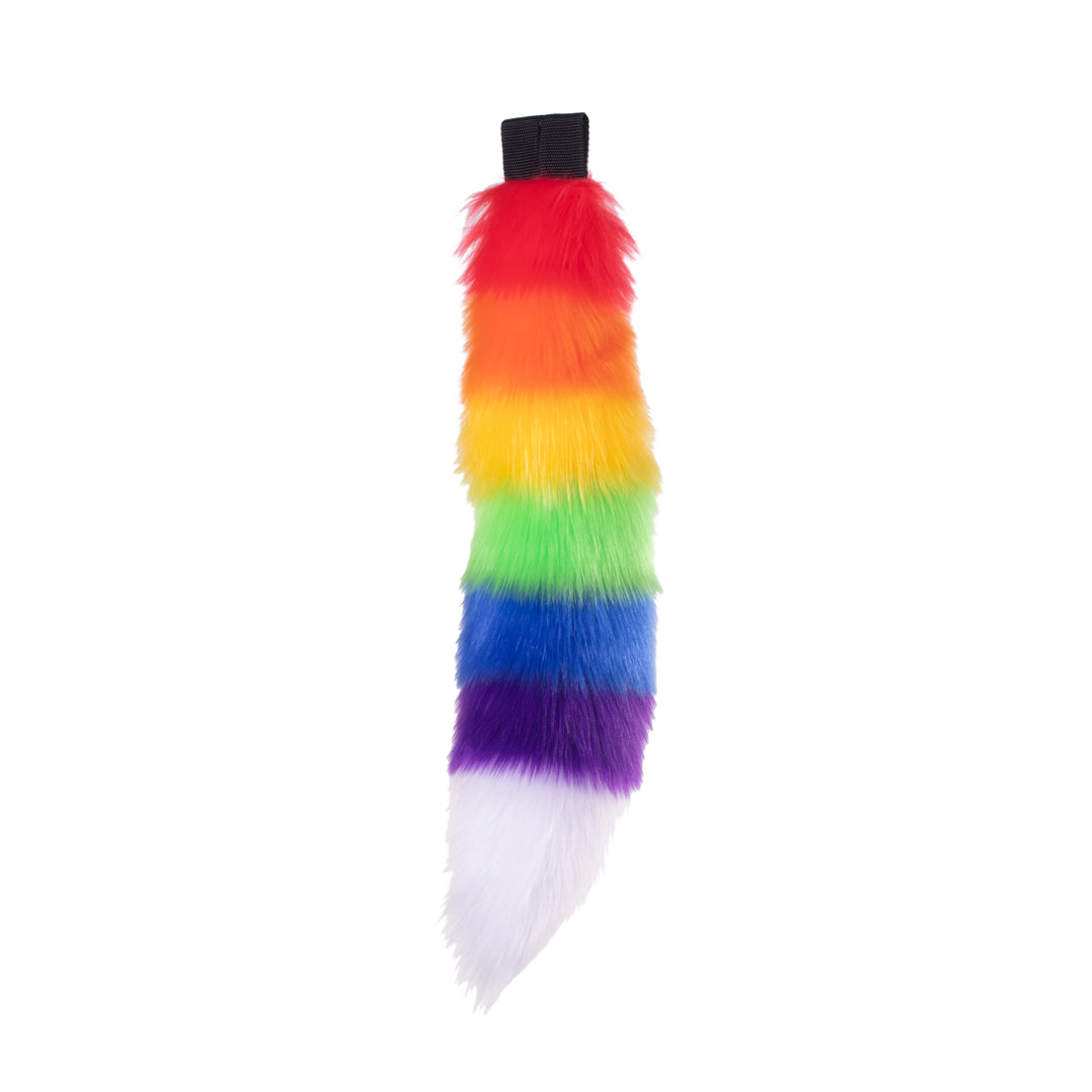Rainbow Stripe Mini Fox Tail