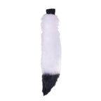 white with black tip Mini Fox Tail - Pawstar Pawstar Tails canine