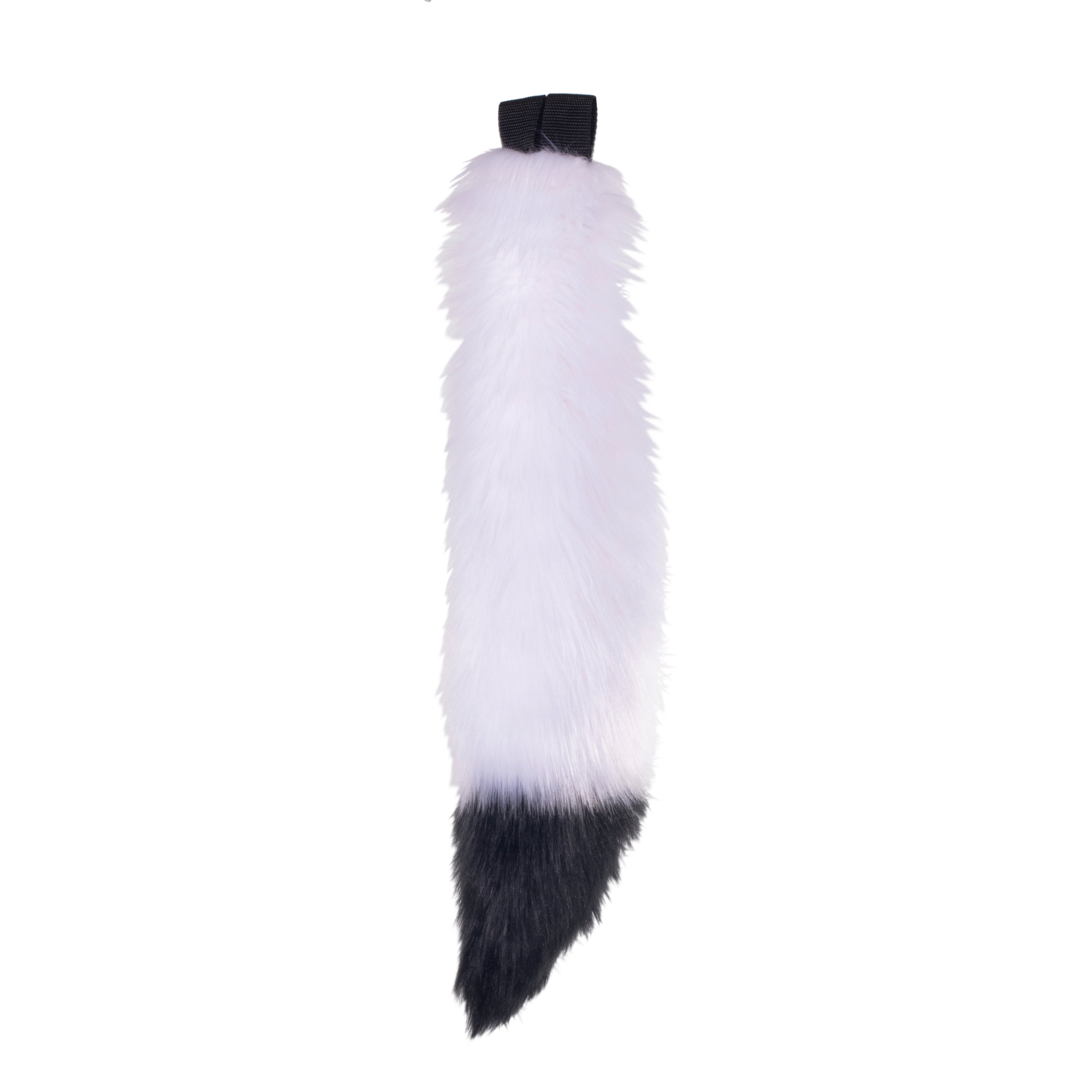 white with black tip Mini Fox Tail - Pawstar Pawstar Tails canine